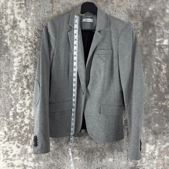 Yessica Size 8 Stretch Career Single Button Blazer Jacket Gray Notched Lined - Picture 2 of 9